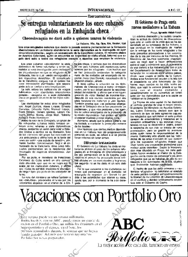 ABC SEVILLA 18-07-1990 página 23
