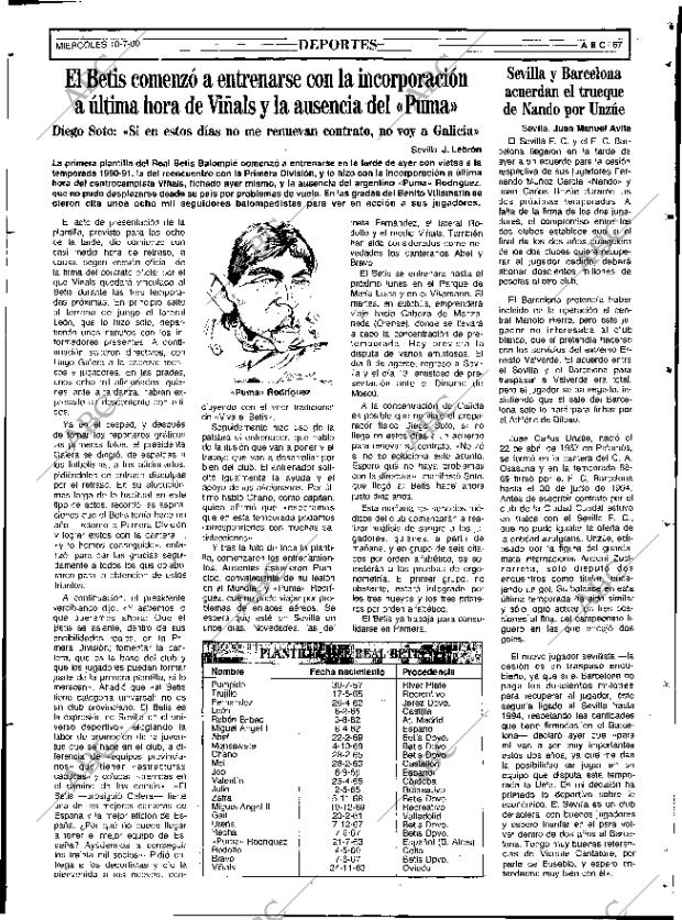 ABC SEVILLA 18-07-1990 página 67