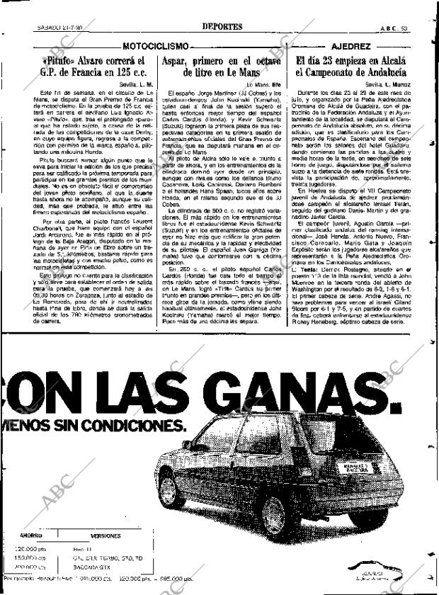 ABC SEVILLA 21-07-1990 página 65