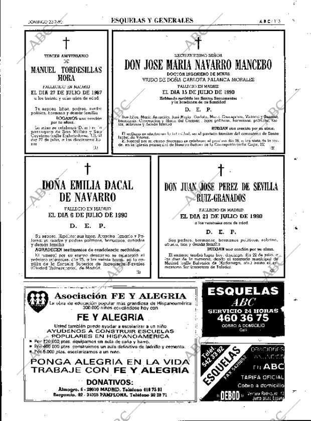 ABC MADRID 22-07-1990 página 113