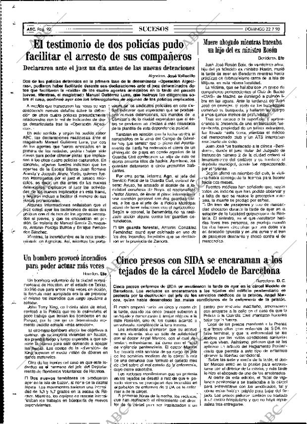 ABC MADRID 22-07-1990 página 92