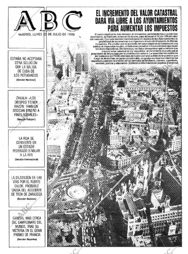 ABC MADRID 23-07-1990 página 1