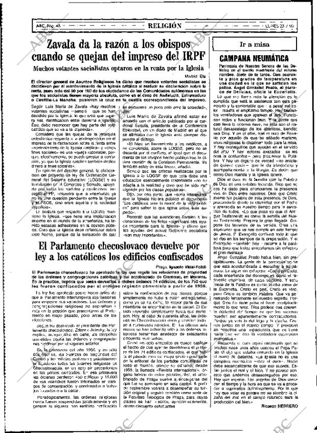 ABC MADRID 23-07-1990 página 48