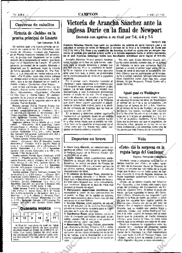 ABC MADRID 23-07-1990 página 74