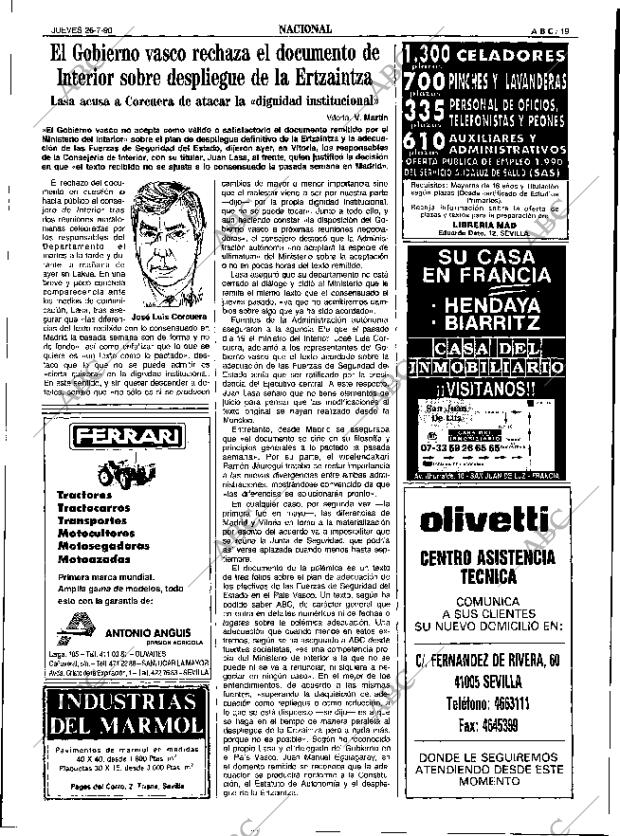 ABC SEVILLA 26-07-1990 página 19