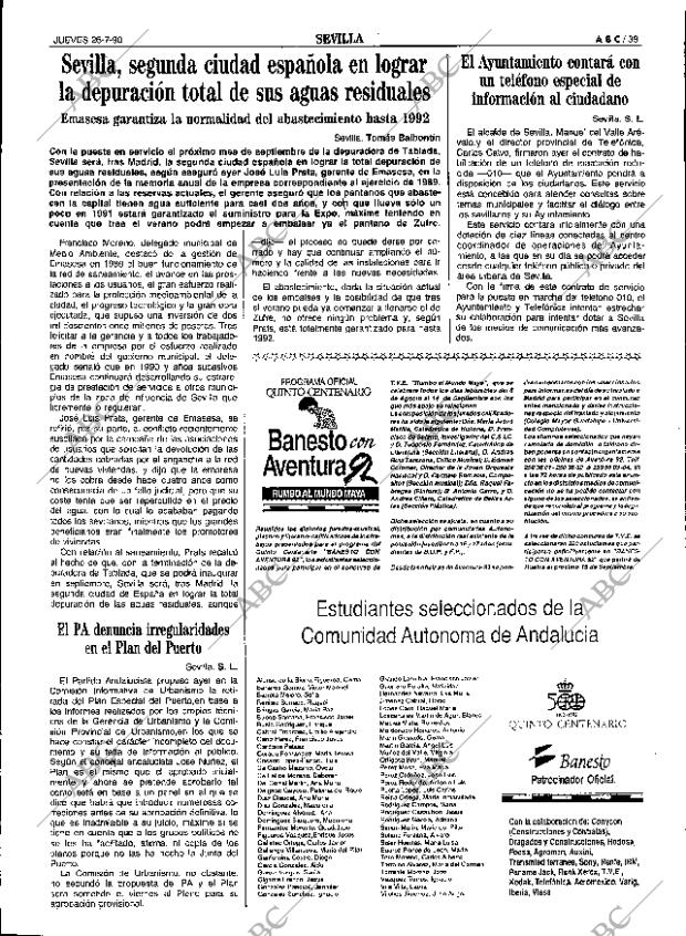 ABC SEVILLA 26-07-1990 página 39