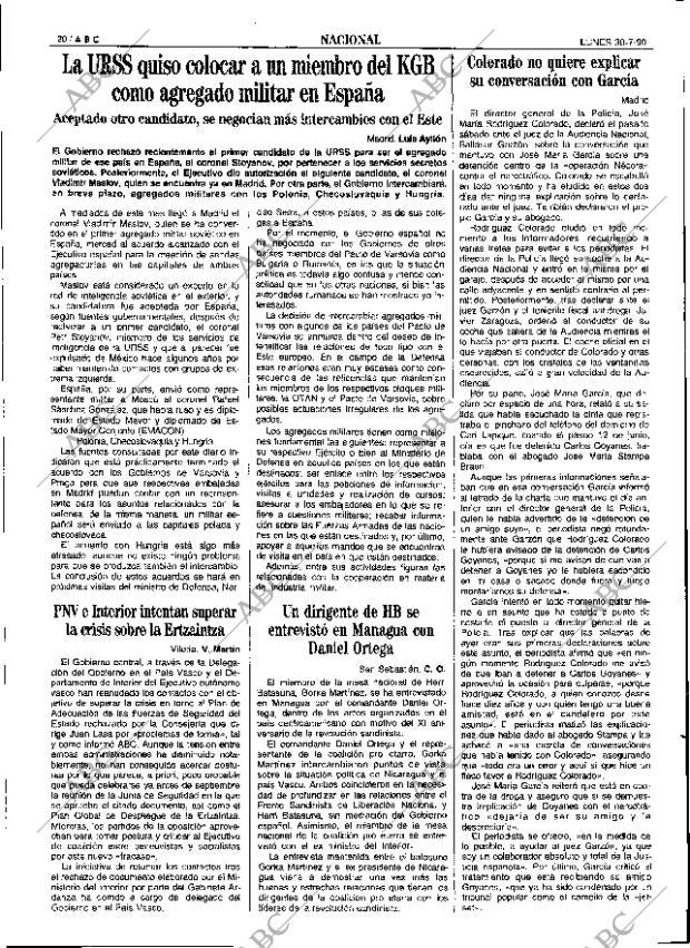 ABC SEVILLA 30-07-1990 página 20