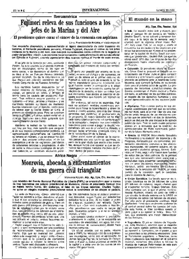 ABC SEVILLA 30-07-1990 página 22