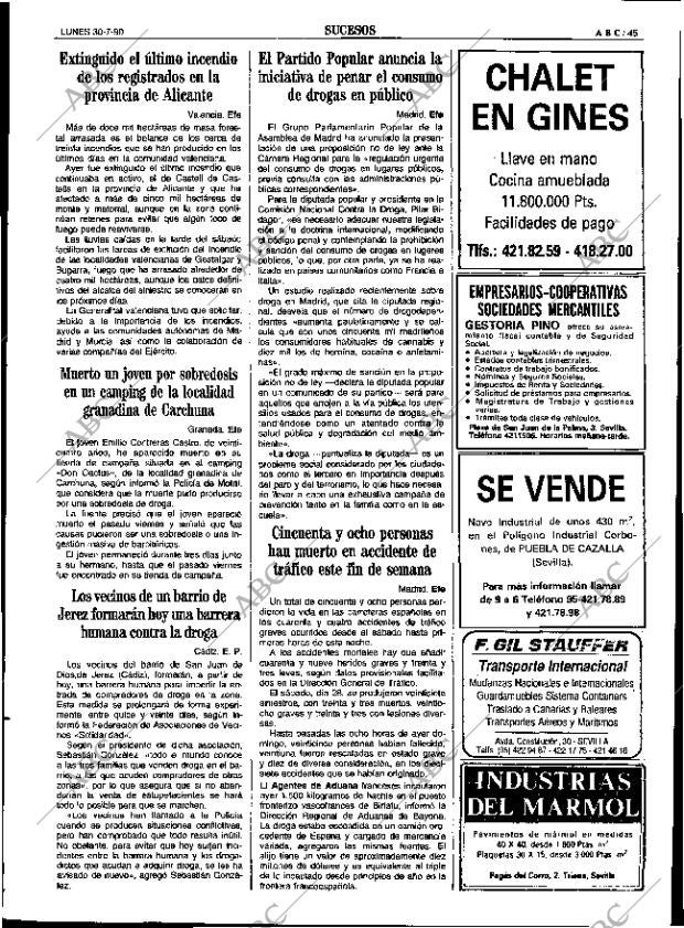ABC SEVILLA 30-07-1990 página 45