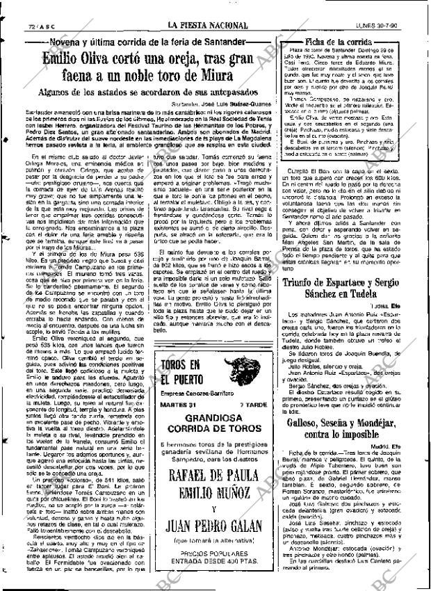 ABC SEVILLA 30-07-1990 página 72
