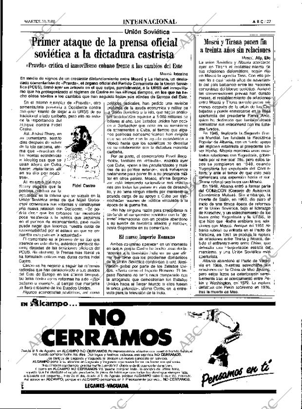 ABC MADRID 31-07-1990 página 27
