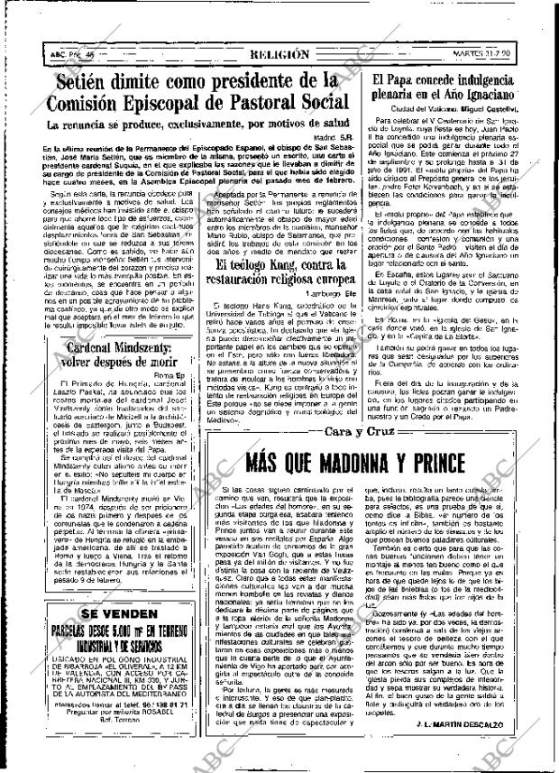 ABC MADRID 31-07-1990 página 48