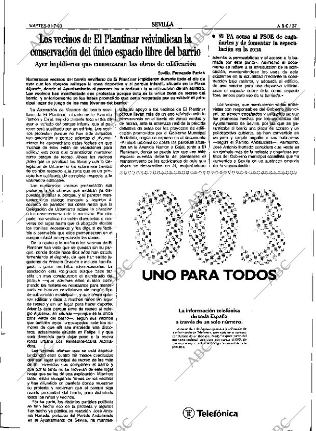 ABC SEVILLA 31-07-1990 página 37