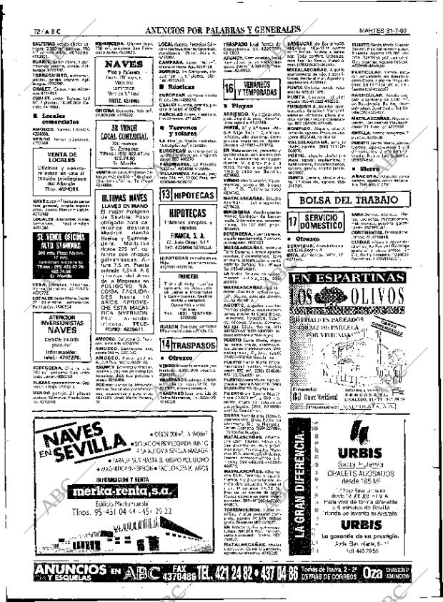 ABC SEVILLA 31-07-1990 página 72
