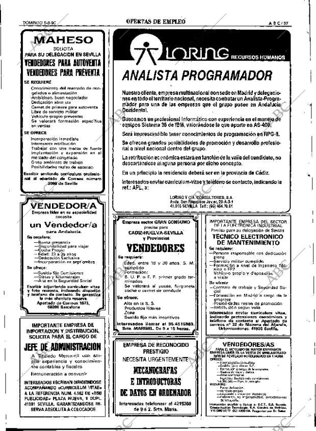 ABC SEVILLA 05-08-1990 página 57