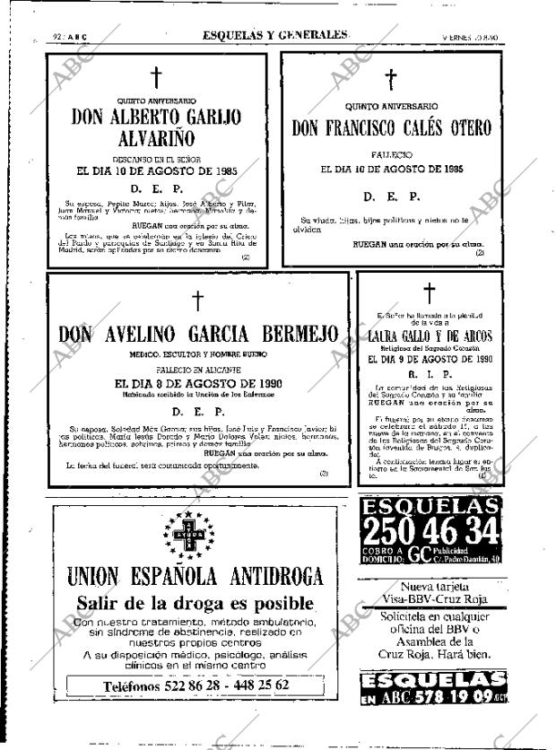 ABC MADRID 10-08-1990 página 92
