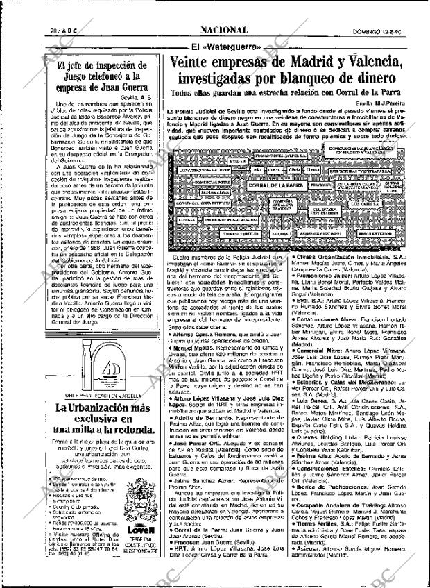 ABC MADRID 12-08-1990 página 20