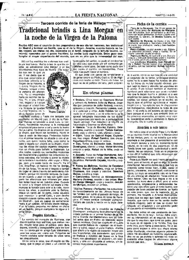 ABC MADRID 14-08-1990 página 74