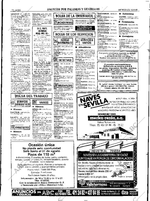 ABC SEVILLA 15-08-1990 página 74