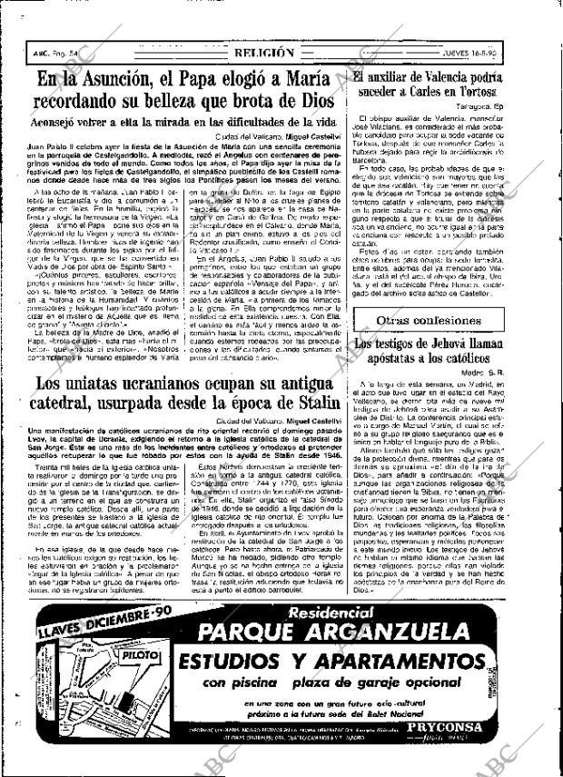 ABC MADRID 16-08-1990 página 54