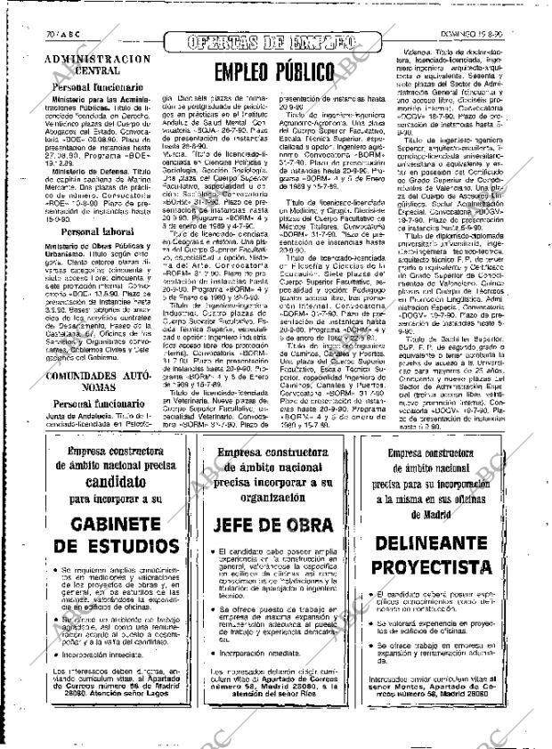 ABC MADRID 19-08-1990 página 70