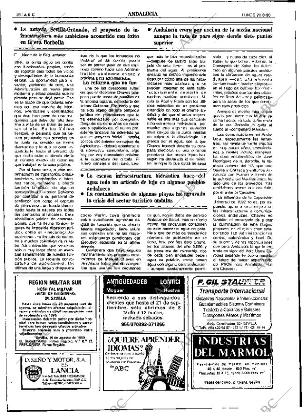 ABC SEVILLA 20-08-1990 página 28