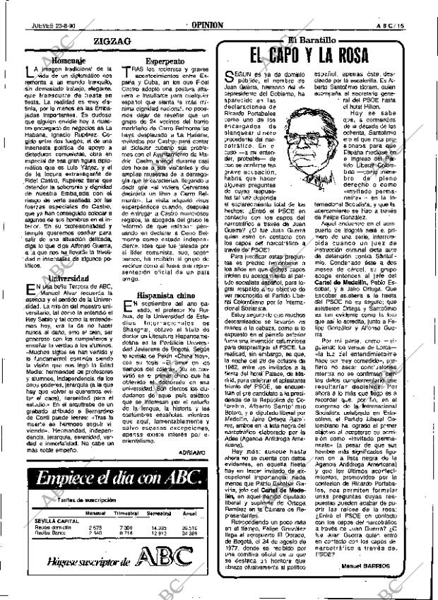 ABC SEVILLA 23-08-1990 página 15
