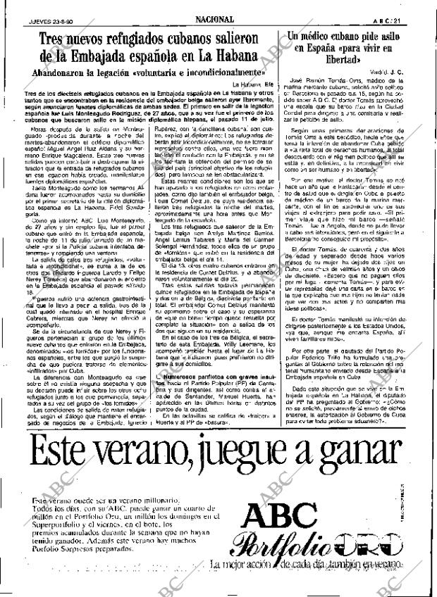 ABC SEVILLA 23-08-1990 página 21