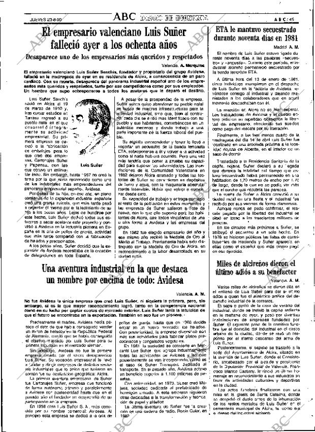 ABC SEVILLA 23-08-1990 página 45