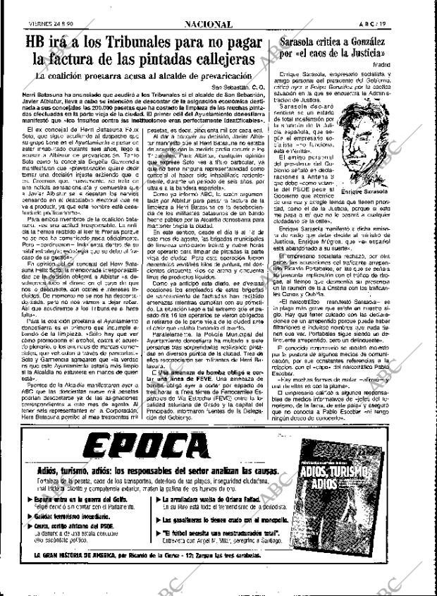 ABC MADRID 24-08-1990 página 19