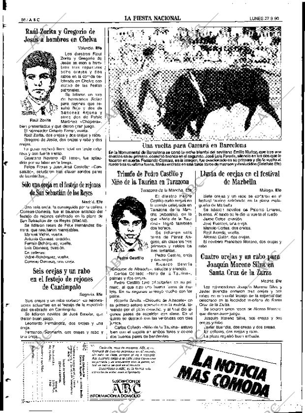 PeriÃ³dico ABC SEVILLA 27-08-1990,portada - Archivo ABC