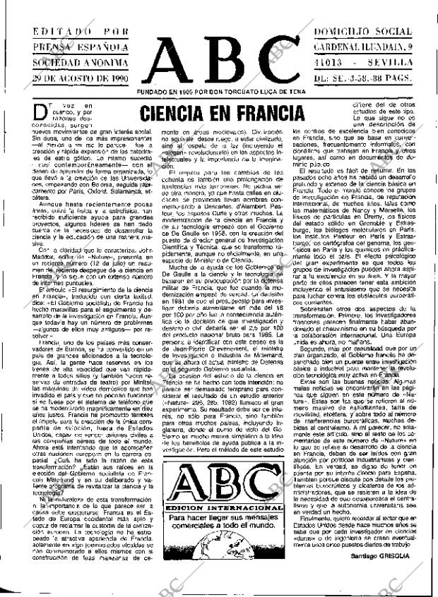 ABC SEVILLA 29-08-1990 página 3