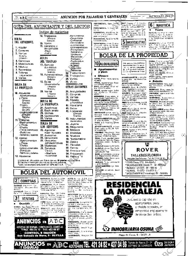 ABC SEVILLA 29-08-1990 página 72