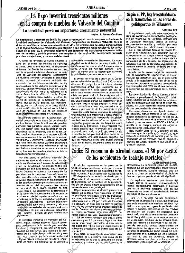 ABC SEVILLA 30-08-1990 página 35