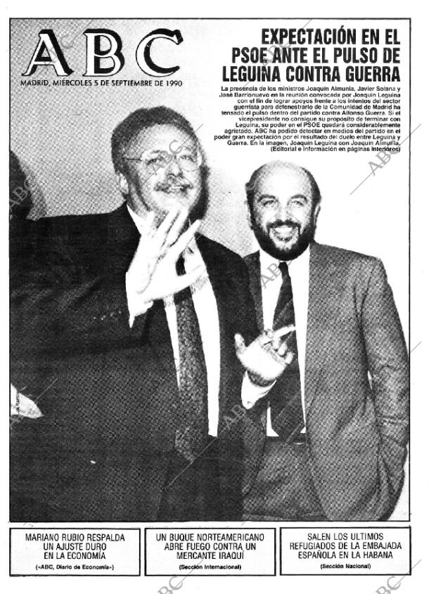 ABC MADRID 05-09-1990 página 1