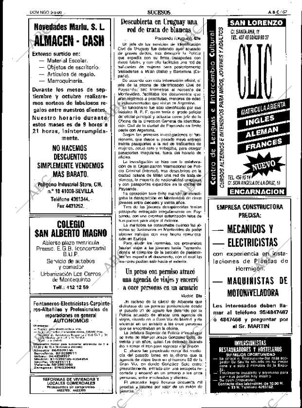 ABC SEVILLA 09-09-1990 página 67