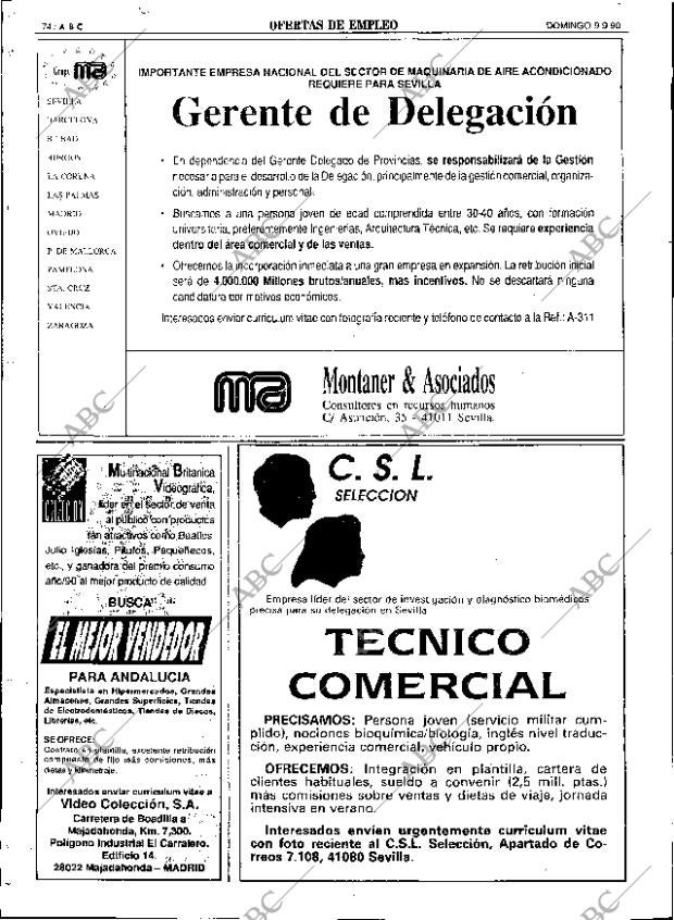 ABC SEVILLA 09-09-1990 página 74