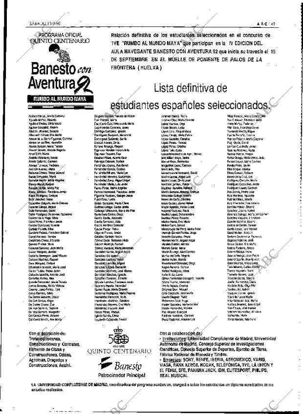 ABC MADRID 15-09-1990 página 49