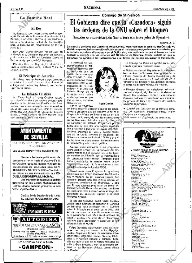 ABC SEVILLA 29-09-1990 página 20