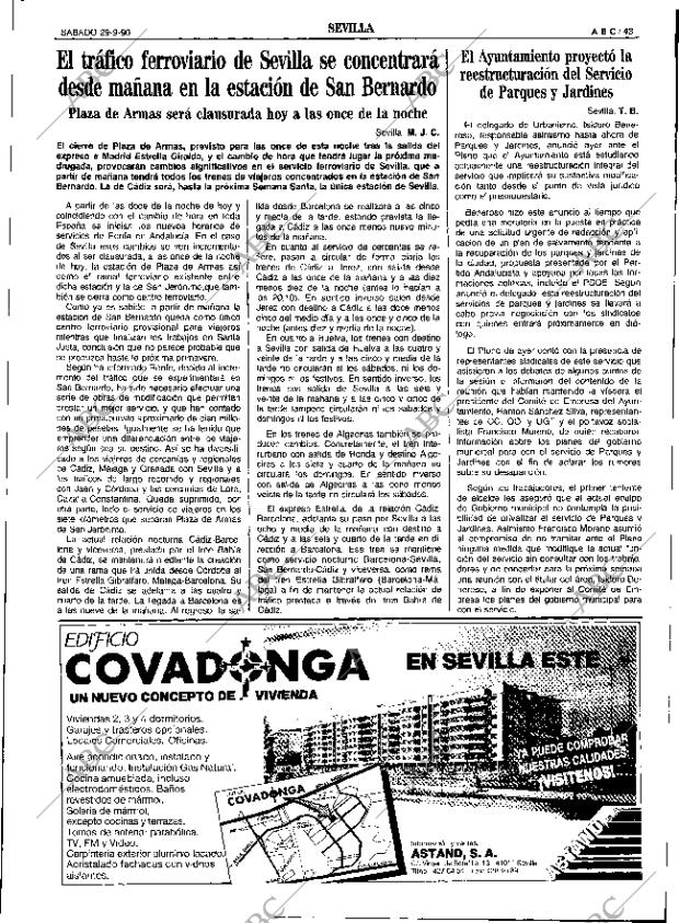 ABC SEVILLA 29-09-1990 página 43