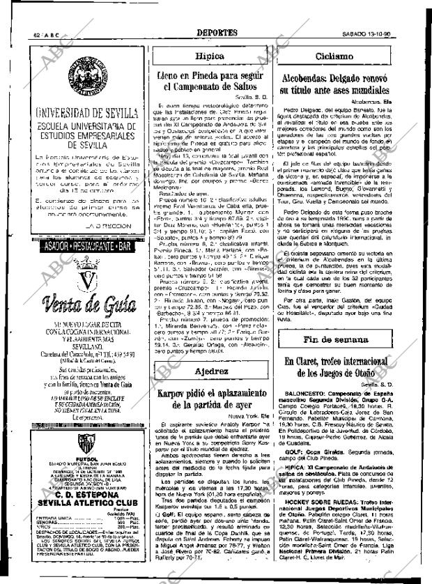 ABC SEVILLA 13-10-1990 página 62