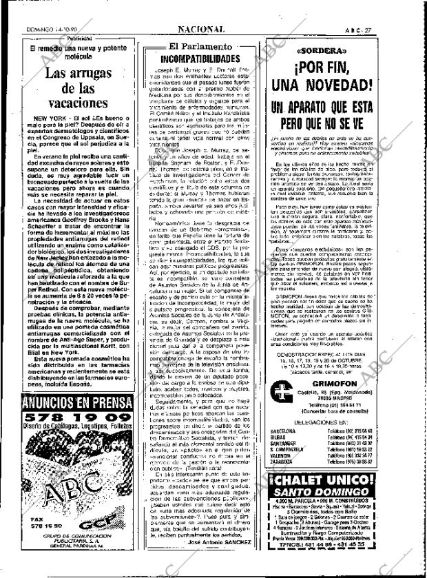 ABC MADRID 14-10-1990 página 27