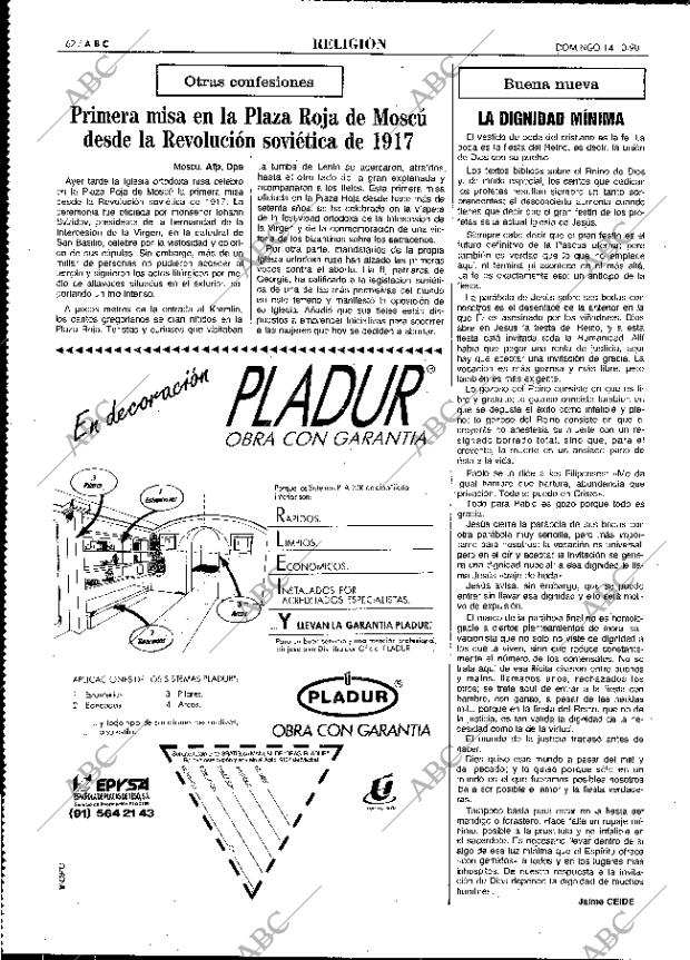 ABC MADRID 14-10-1990 página 62