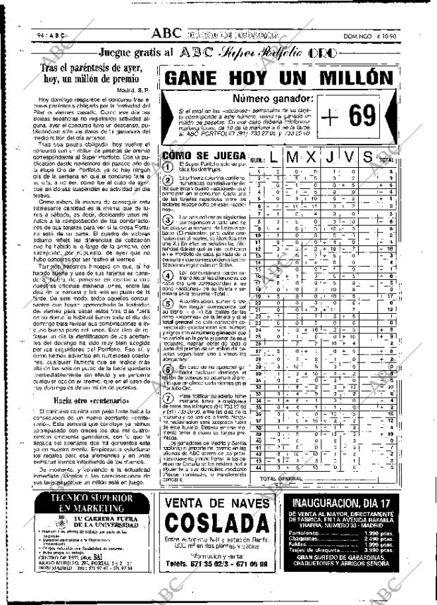 ABC MADRID 14-10-1990 página 94
