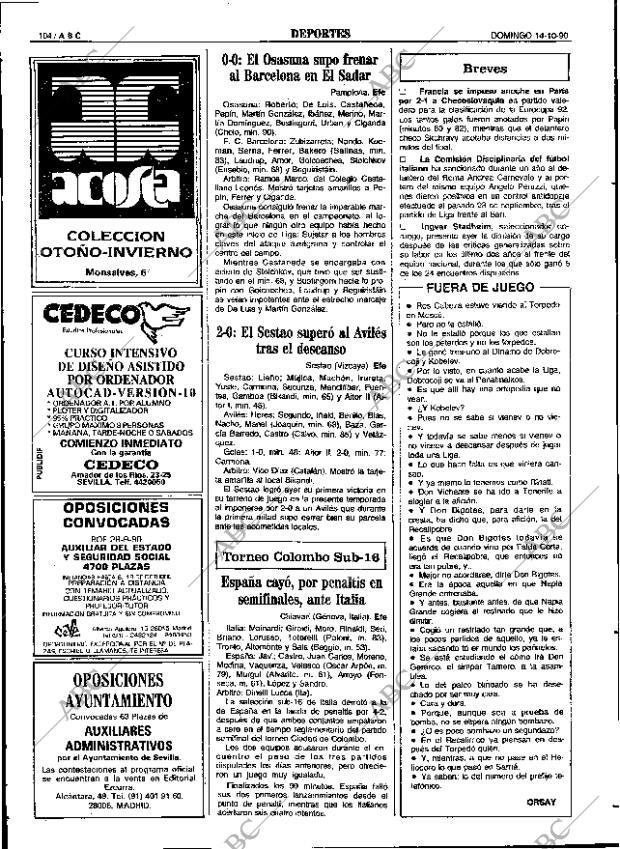 ABC SEVILLA 14-10-1990 página 104