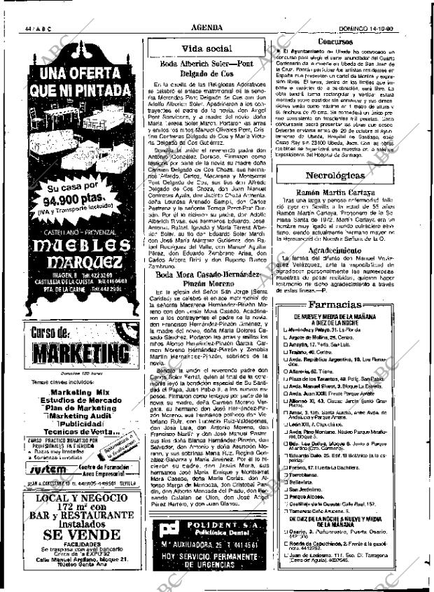 ABC SEVILLA 14-10-1990 página 44