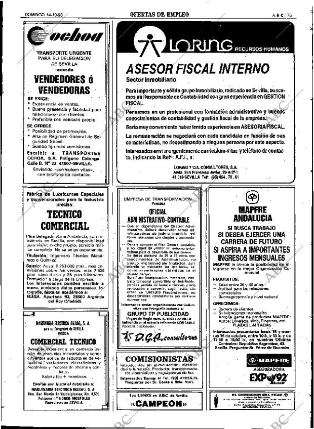 ABC SEVILLA 14-10-1990 página 75