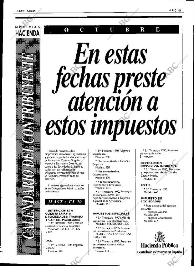 ABC SEVILLA 15-10-1990 página 61