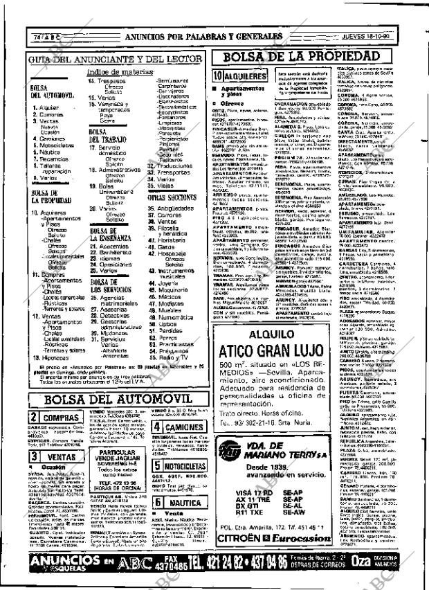 ABC SEVILLA 18-10-1990 página 74