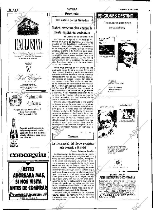 ABC SEVILLA 19-10-1990 página 50